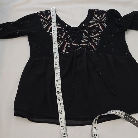 - Abercrombie And Fitch Tie Up V-neck Sweater Size x Small - Picture 6 of 8